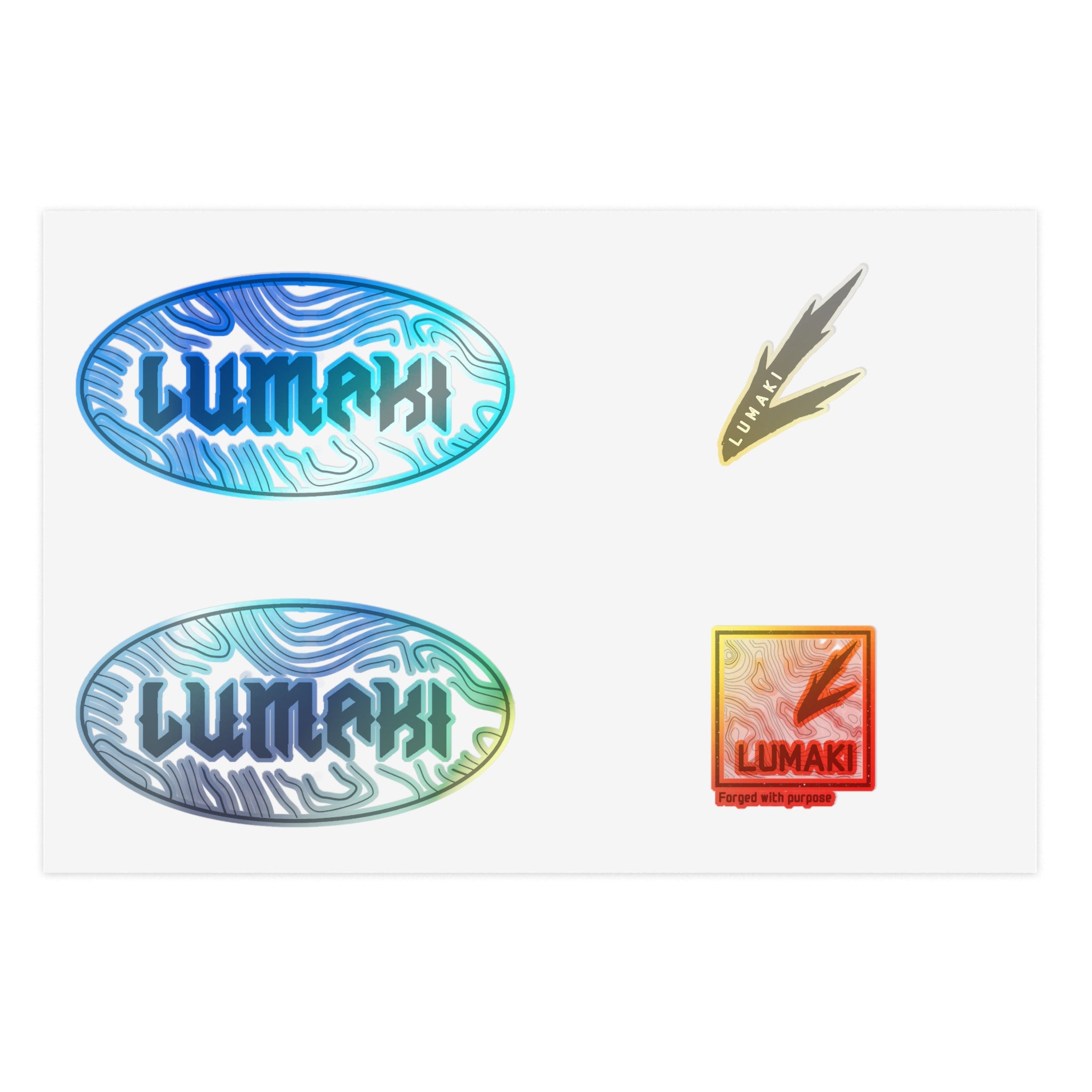 Lumaki Logo Sticker Sheet — Branded Decal Pack (Includes Oval & Lightning Designs)