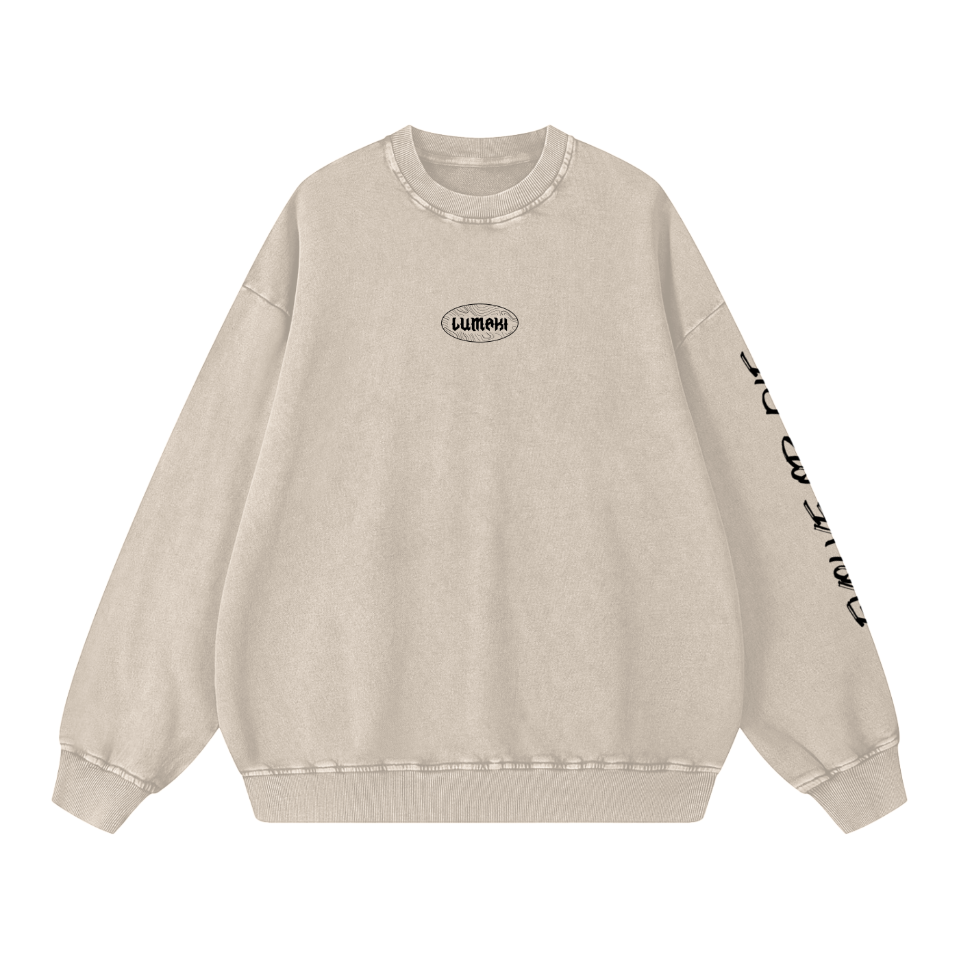sleeve design evolve or die lumaki Oversized Sweatshirt