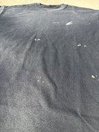 Hand-Frayed Sunfade Paint Splatter silver print T-Shirt