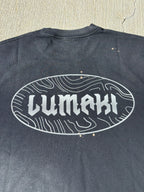 Hand-Frayed Sunfade Paint Splatter silver print T-Shirt