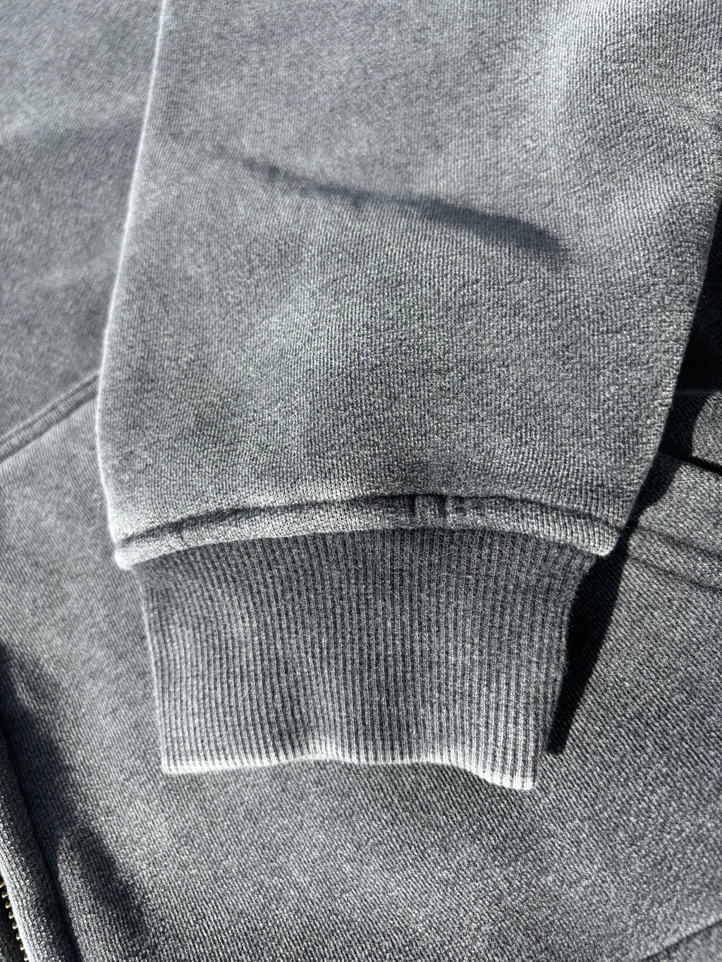 white print Zip-Through Boxy Fleece Hoodie